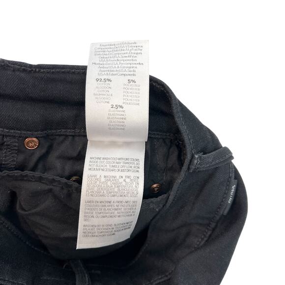 Mother Insider Crop Step Fray Jeans Guilty Racer Side Stripe Black Size 25 - Picture 12 of 13